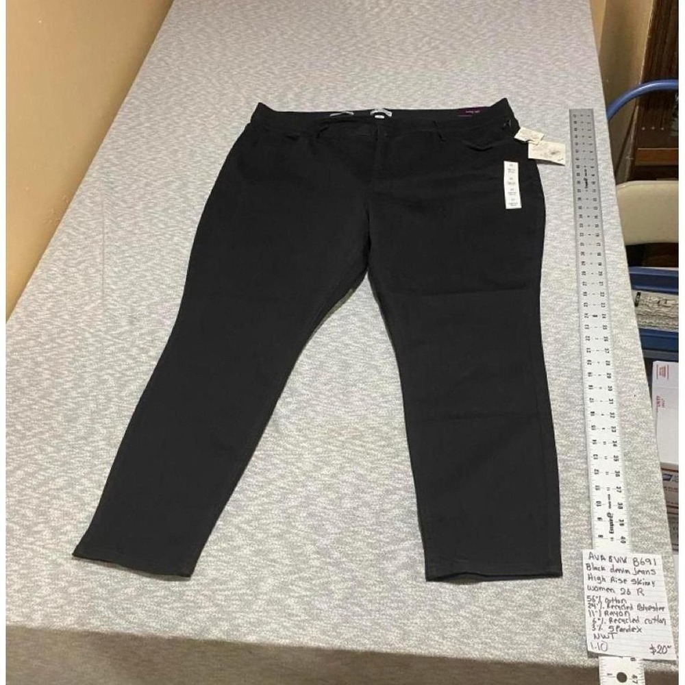 Ava & Viv Black high rise skinny jeans NWT women 26R. SKU-B691